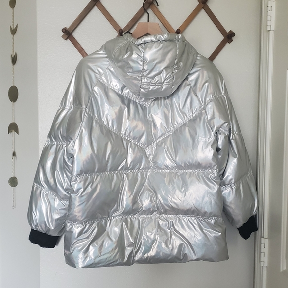 7 For All Mankind Halographic Puffer Jacket - Picture 6 of 7